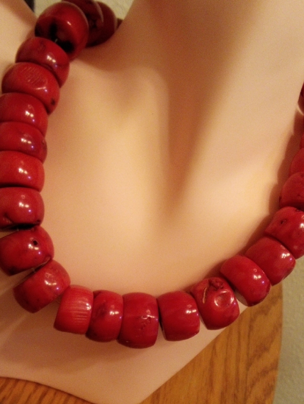 Bold Red Chunky Bead Necklace - Women Jewelry - Picture 2 of 6